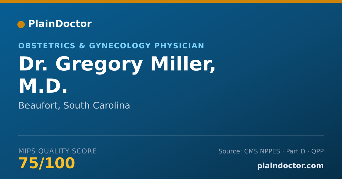 Shareable card for Gregory Miller, M.D. - Obstetrics & Gynecology Physician, Beaufort, SC