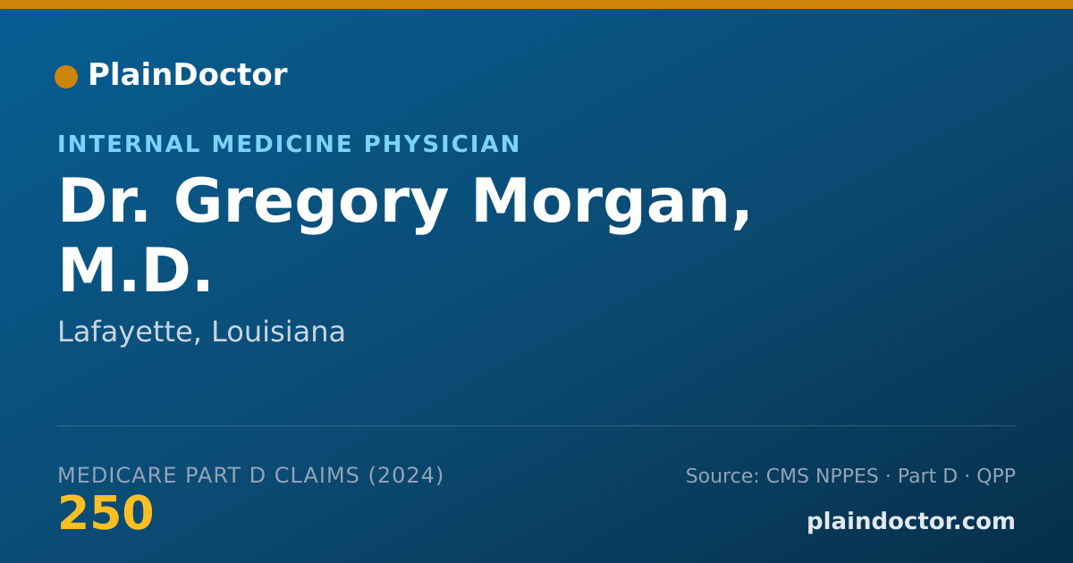Shareable card for Gregory Morgan, M.D. - Internal Medicine Physician, Lafayette, LA