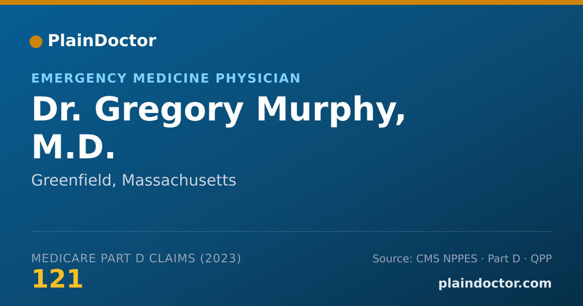 Shareable card for Gregory Murphy, M.D. - Emergency Medicine Physician, Greenfield, MA