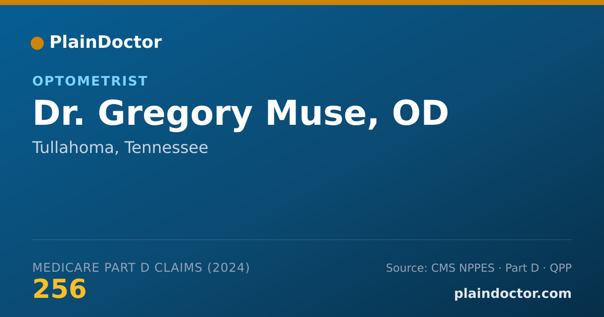 Shareable card for Gregory Muse, OD - Optometrist, Tullahoma, TN
