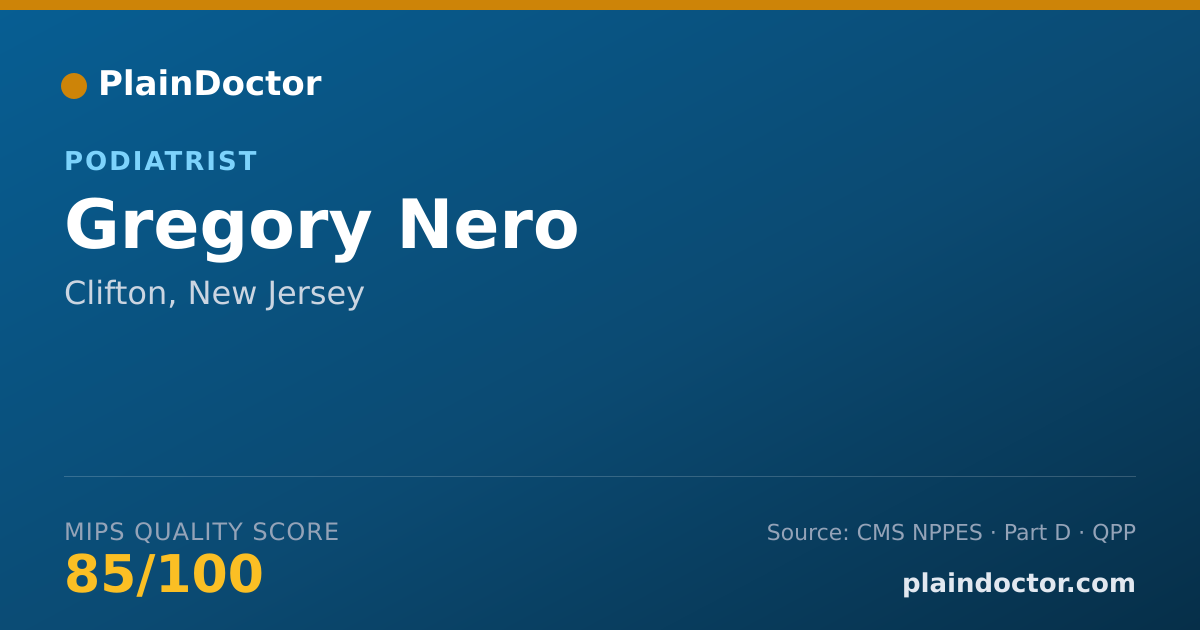 Shareable card for Gregory Nero - Podiatrist, Clifton, NJ