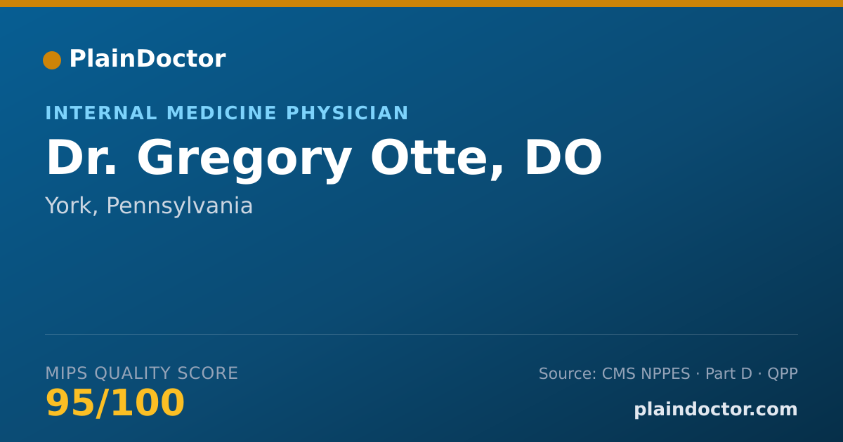 Shareable card for Gregory Otte, DO - Internal Medicine Physician, York, PA