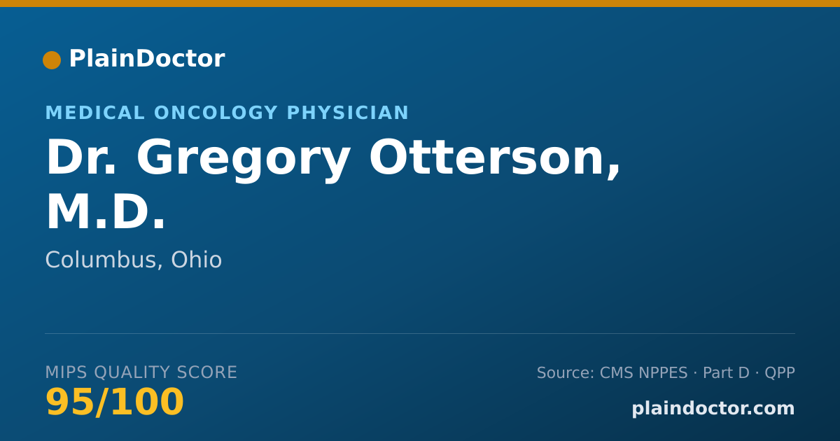Shareable card for Gregory Otterson, M.D. - Medical Oncology Physician, Columbus, OH