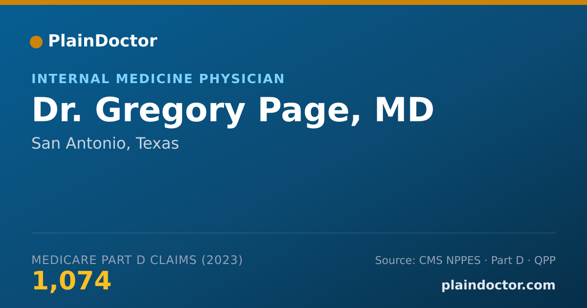 Shareable card for Gregory Page, MD - Internal Medicine Physician, San Antonio, TX
