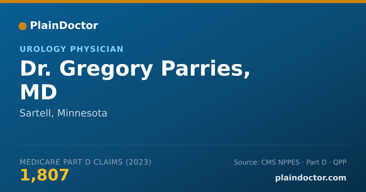 Shareable card for Gregory Parries, MD - Urology Physician, Sartell, MN