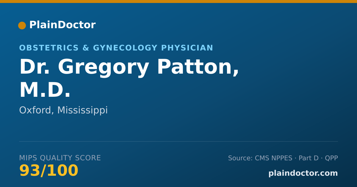 Shareable card for Gregory Patton, M.D. - Obstetrics & Gynecology Physician, Oxford, MS