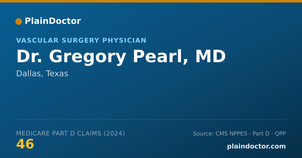 Shareable card for Gregory Pearl, MD - Specialist, Dallas, TX