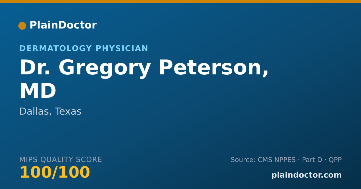 Shareable card for Gregory Peterson, MD - Internal Medicine Physician, Dallas, TX