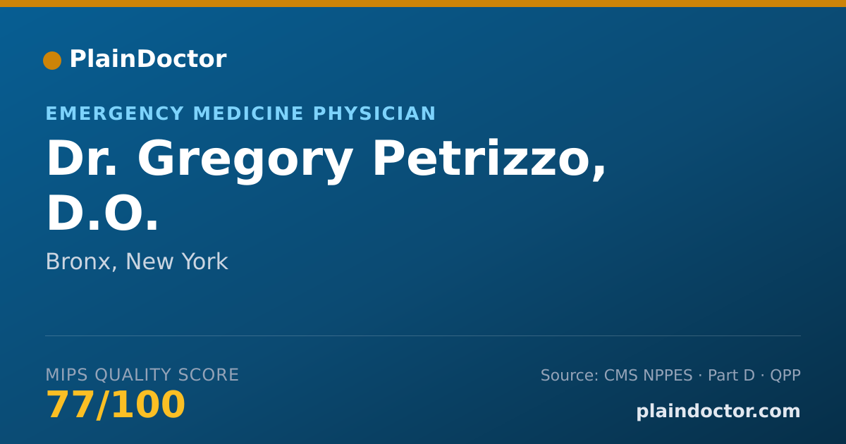 Shareable card for Gregory Petrizzo, D.O. - Emergency Medicine Physician, Bronx, NY