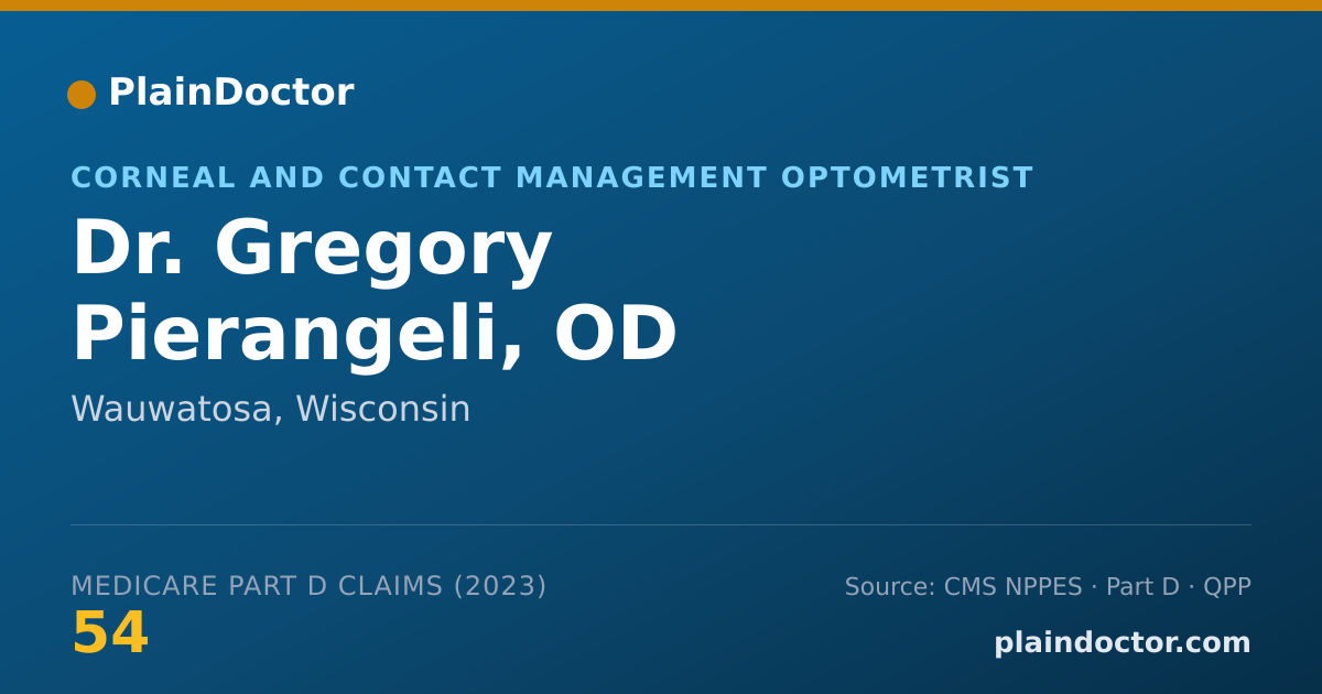 Shareable card for Gregory Pierangeli, OD - Corneal and Contact Management Optometrist, Wauwatosa, WI