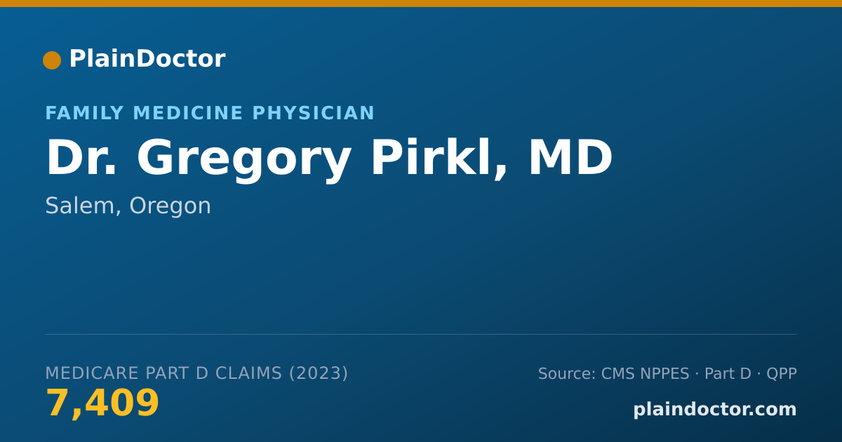 Shareable card for Gregory Pirkl, MD - Family Medicine Physician, Salem, OR