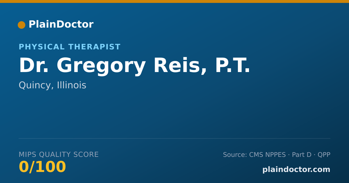 Shareable card for Gregory Reis, P.T. - Physical Therapist, Quincy, IL
