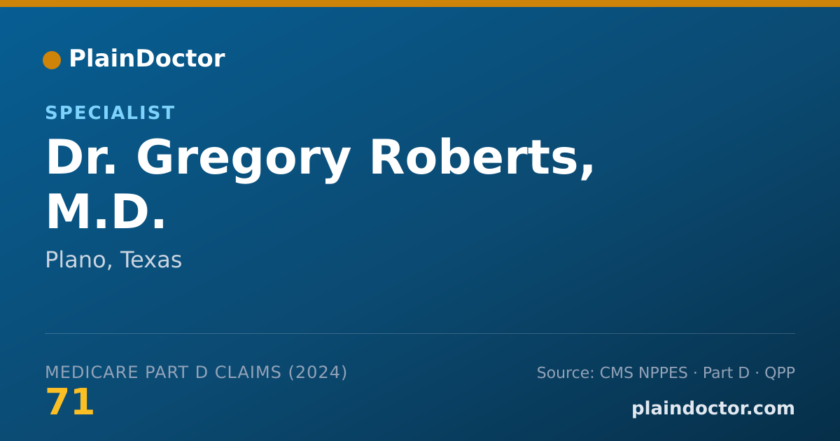 Shareable card for Gregory Roberts, M.D. - Specialist, Plano, TX
