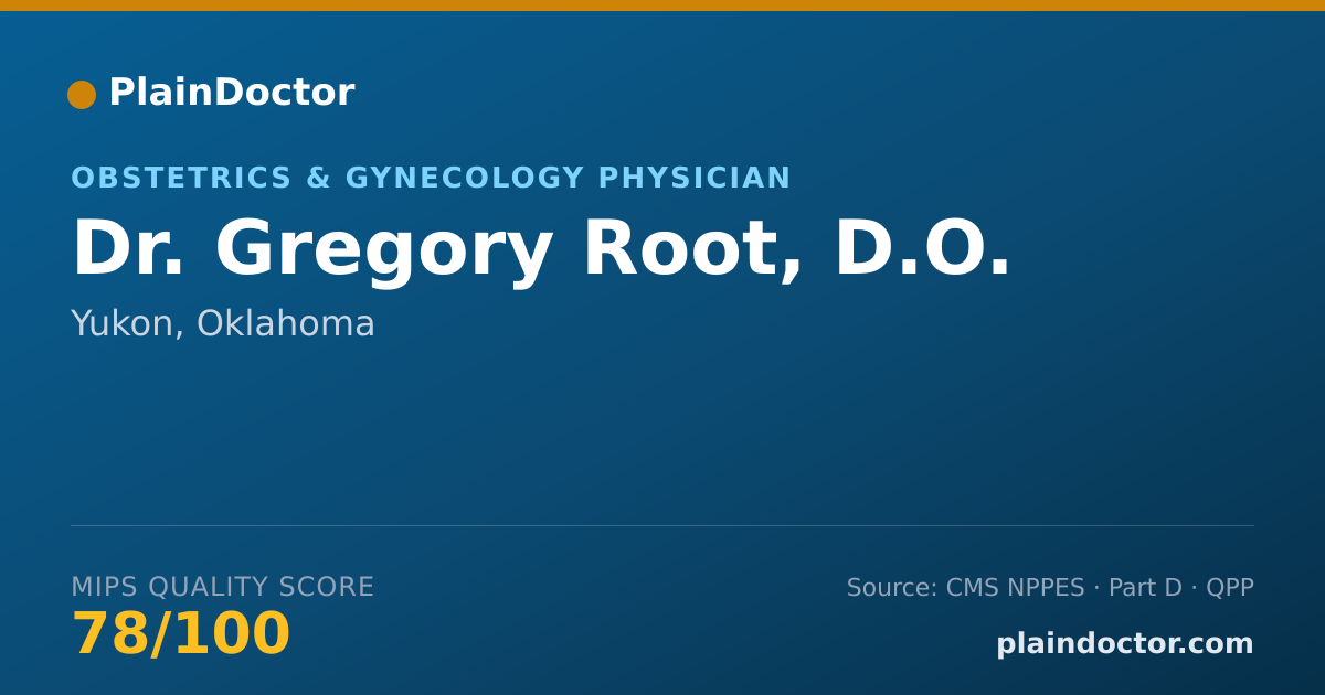 Shareable card for Gregory Root, D.O. - Obstetrics & Gynecology Physician, Yukon, OK