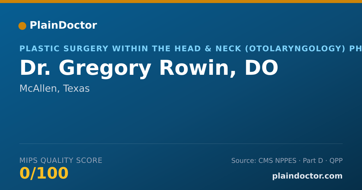 Shareable card for Gregory Rowin, DO - Plastic Surgery within the Head & Neck (Otolaryngology) Physician, McAllen, TX