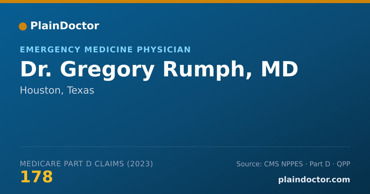 Shareable card for Gregory Rumph, MD - Emergency Medicine Physician, Houston, TX