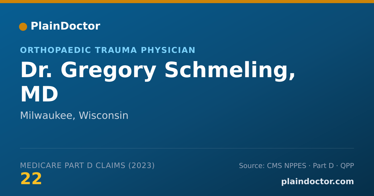 Shareable card for Gregory Schmeling, MD - Orthopaedic Trauma Physician, Milwaukee, WI