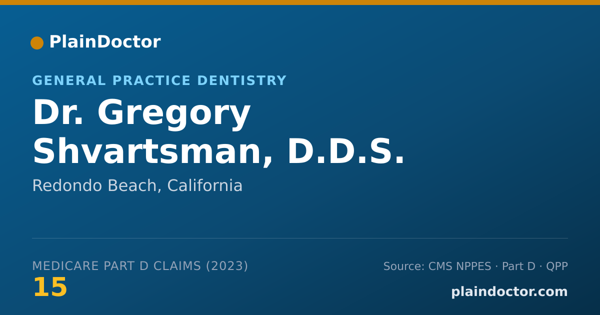 Shareable card for Gregory Shvartsman, D.D.S. - General Practice Dentistry, Redondo Beach, CA