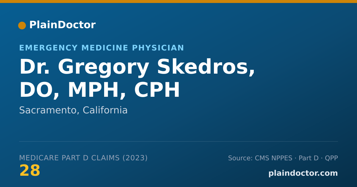 Shareable card for Gregory Skedros, DO, MPH, CPH - Emergency Medicine Physician, Sacramento, CA