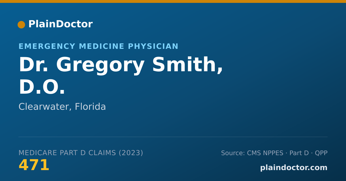 Shareable card for Gregory Smith, D.O. - Emergency Medicine Physician, Clearwater, FL