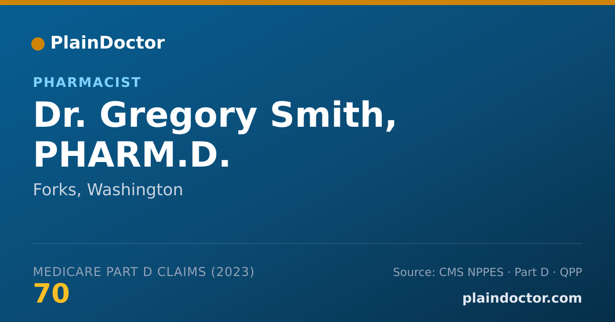 Shareable card for Gregory Smith, PHARM.D. - Pharmacist, Forks, WA