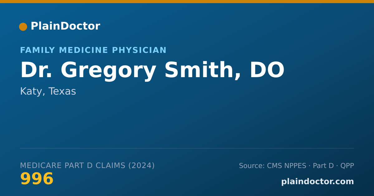 Shareable card for Gregory Smith, DO - Family Medicine Physician, Katy, TX