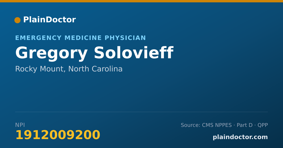Shareable card for Gregory Solovieff - Emergency Medicine Physician, Rocky Mount, NC