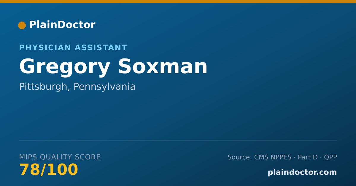 Shareable card for Gregory Soxman - Physician Assistant, Pittsburgh, PA