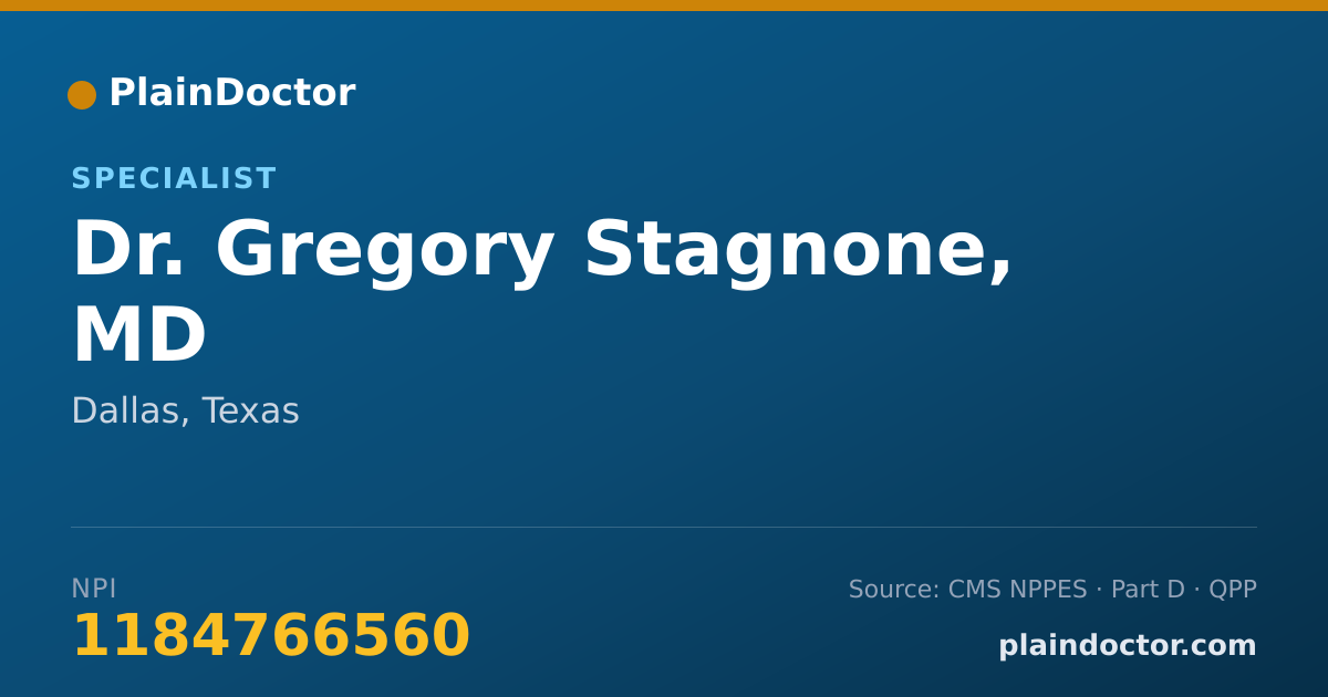Shareable card for Gregory Stagnone, MD - Specialist, Dallas, TX