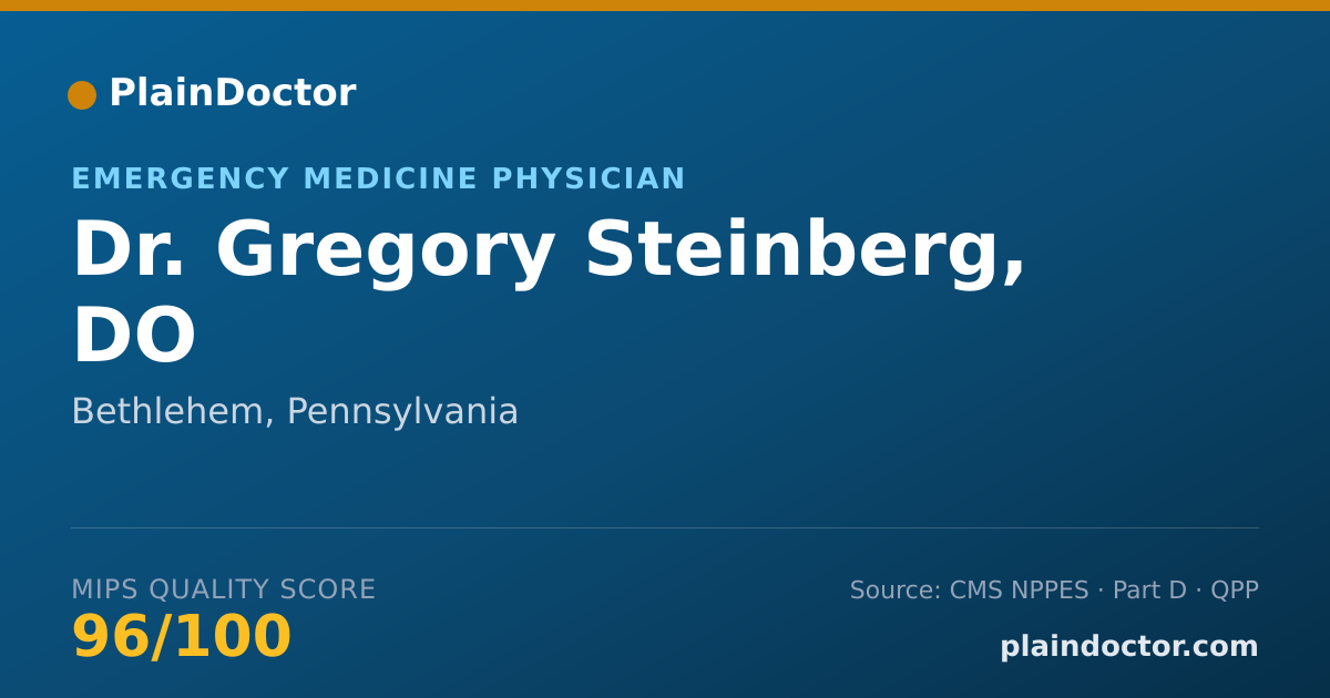 Shareable card for Gregory Steinberg, DO - Emergency Medicine Physician, Bethlehem, PA