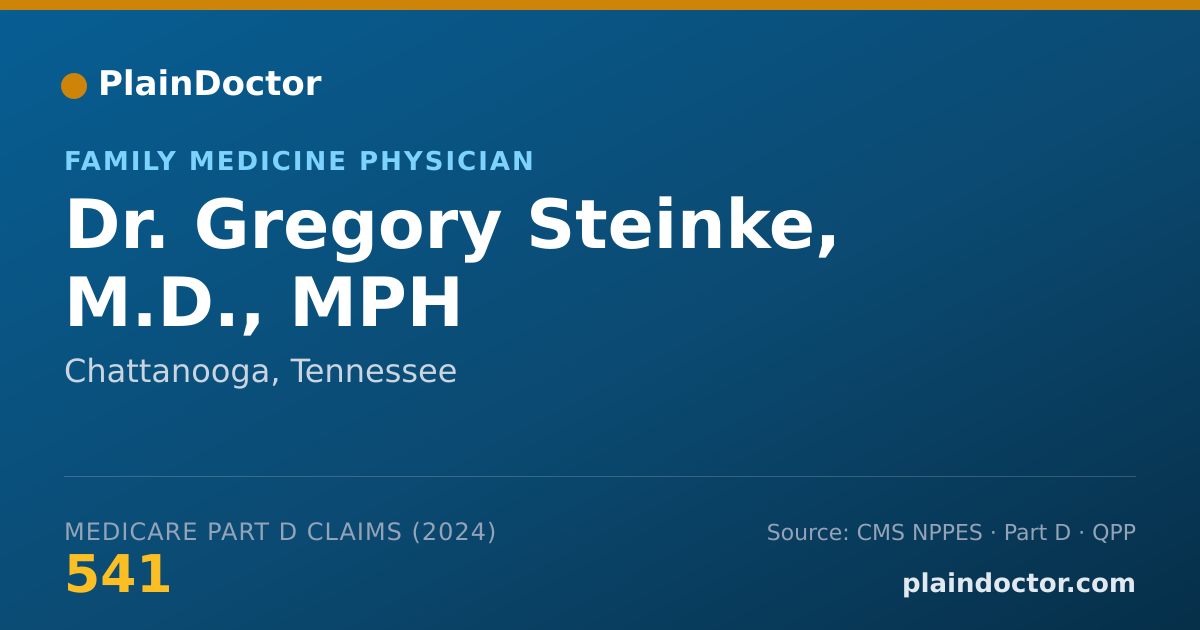 Shareable card for Gregory Steinke, M.D., MPH - Public Health & General Preventive Medicine Physician, Chattanooga, TN