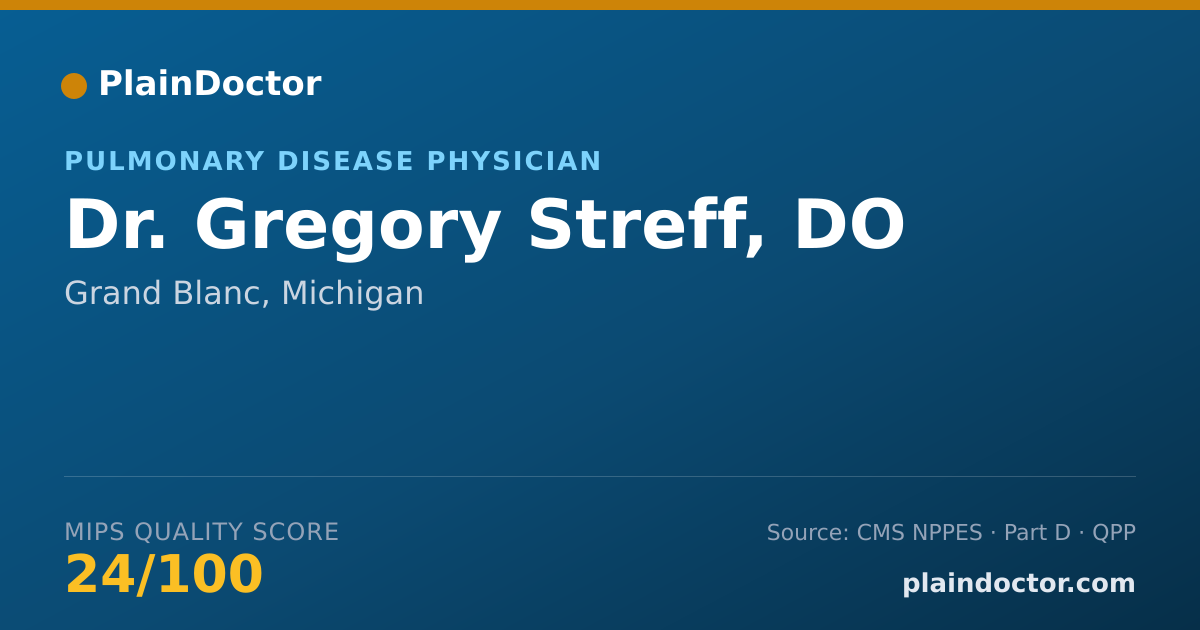 Shareable card for Gregory Streff, DO - Pulmonary Disease Physician, Grand Blanc, MI