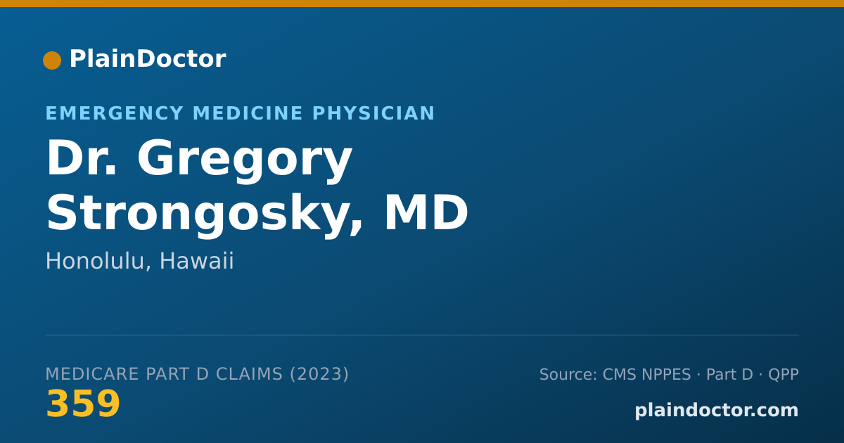 Shareable card for Gregory Strongosky, MD - Emergency Medicine Physician, Honolulu, HI