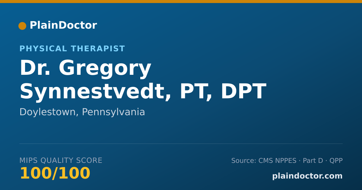 Shareable card for Gregory Synnestvedt, PT, DPT - Physical Therapist, Doylestown, PA