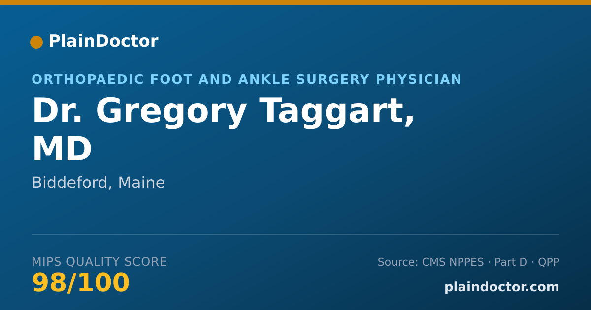 Shareable card for Gregory Taggart, MD - Orthopaedic Surgery Physician, Biddeford, ME