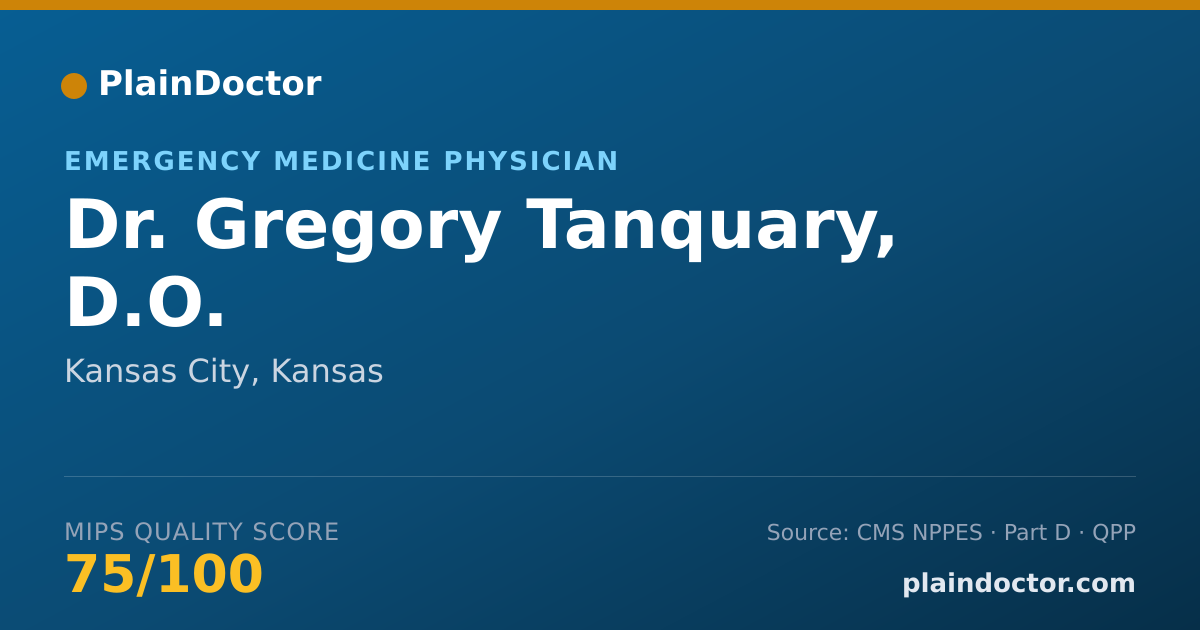 Shareable card for Gregory Tanquary, D.O. - Emergency Medicine Physician, Kansas City, KS