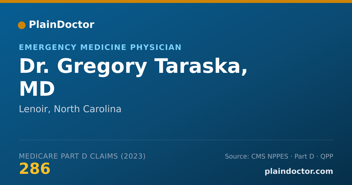Shareable card for Gregory Taraska, MD - Emergency Medicine Physician, Lenoir, NC
