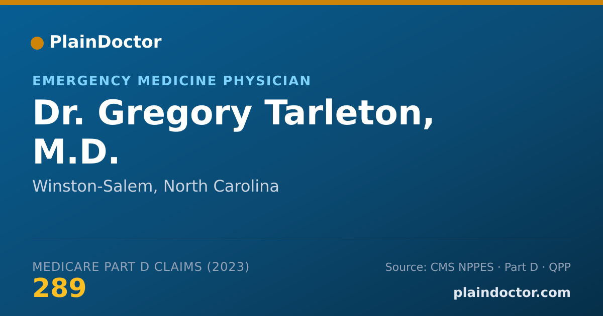 Shareable card for Gregory Tarleton, M.D. - Emergency Medicine Physician, Winston-Salem, NC