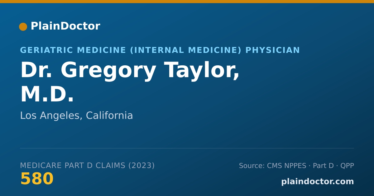 Shareable card for Gregory Taylor, M.D. - Geriatric Medicine (Internal Medicine) Physician, Los Angeles, CA