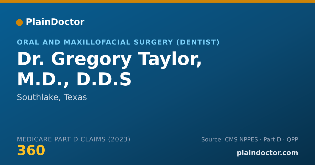 Shareable card for Gregory Taylor, M.D., D.D.S - Oral and Maxillofacial Surgery (Dentist), Southlake, TX