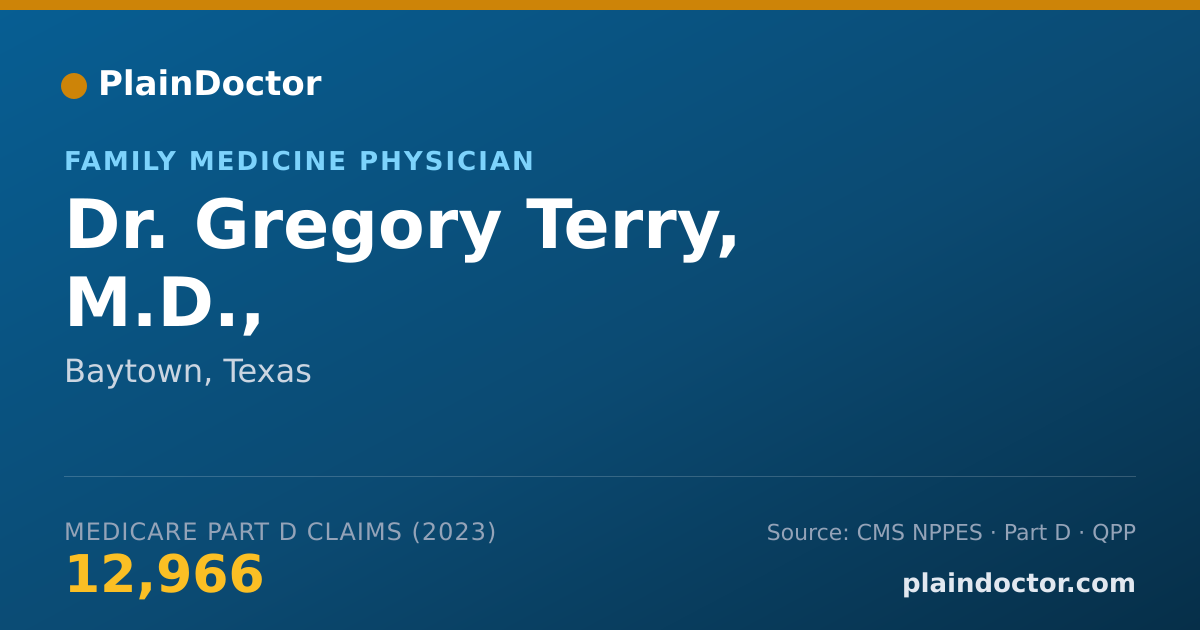 Shareable card for Gregory Terry, M.D., - Family Medicine Physician, Baytown, TX