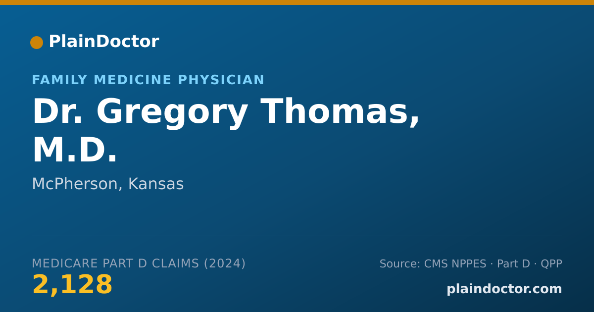 Shareable card for Gregory Thomas, M.D. - Family Medicine Physician, McPherson, KS