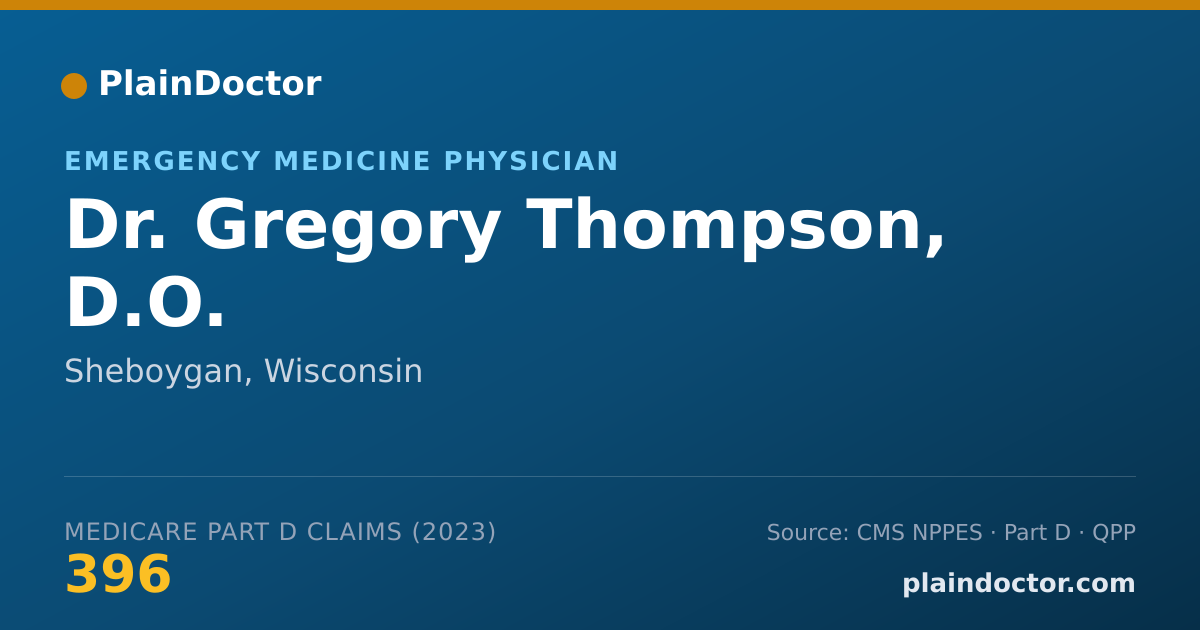 Shareable card for Gregory Thompson, D.O. - Emergency Medicine Physician, Sheboygan, WI