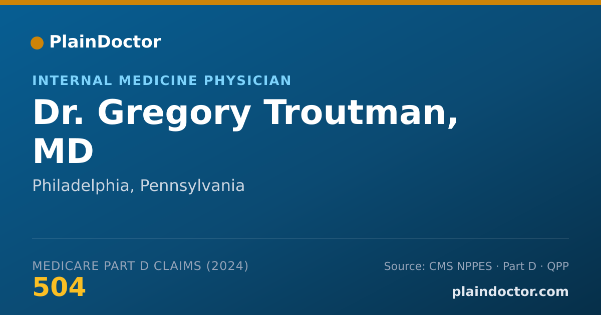 Shareable card for Gregory Troutman, MD - Internal Medicine Physician, Philadelphia, PA