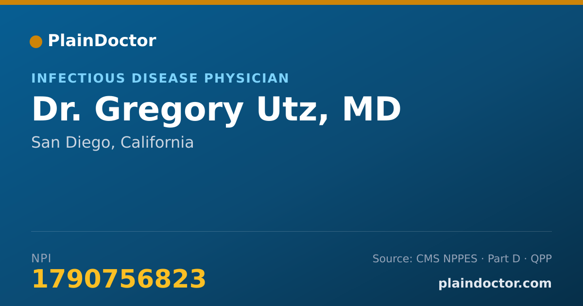 Shareable card for Gregory Utz, MD - Internal Medicine Physician, San Diego, CA