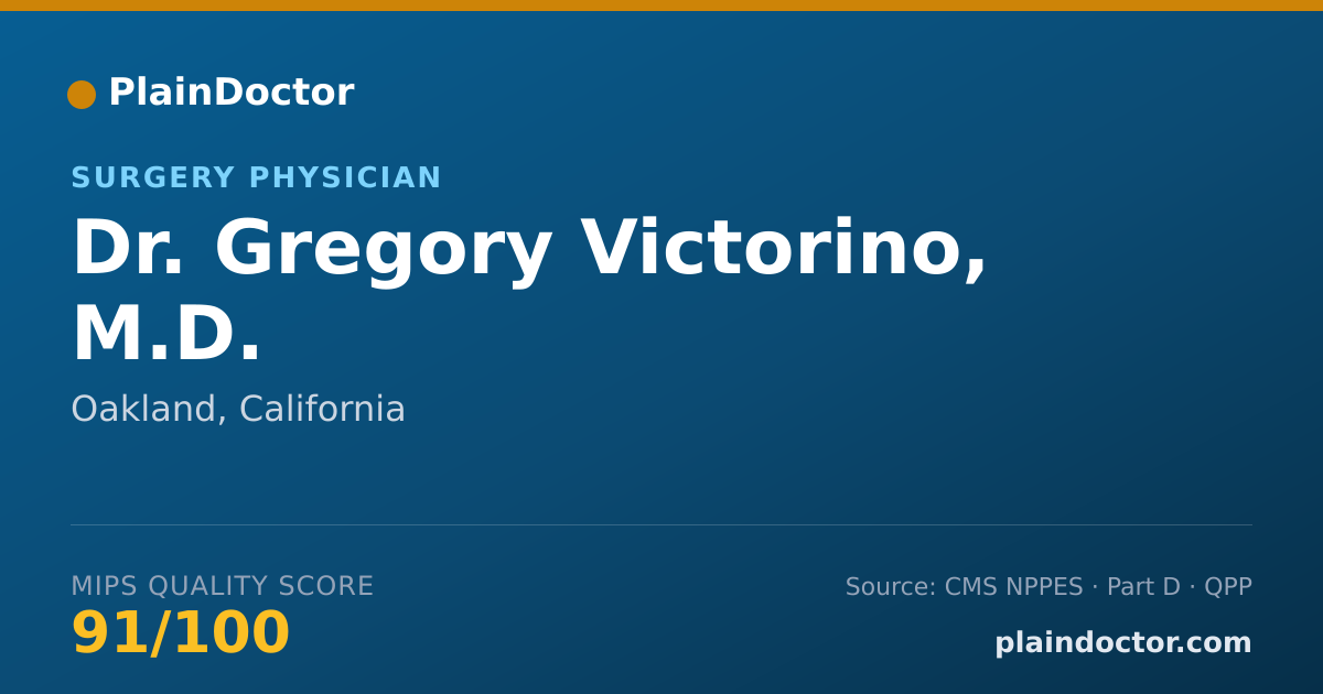 Shareable card for Gregory Victorino, M.D. - Surgery Physician, Oakland, CA