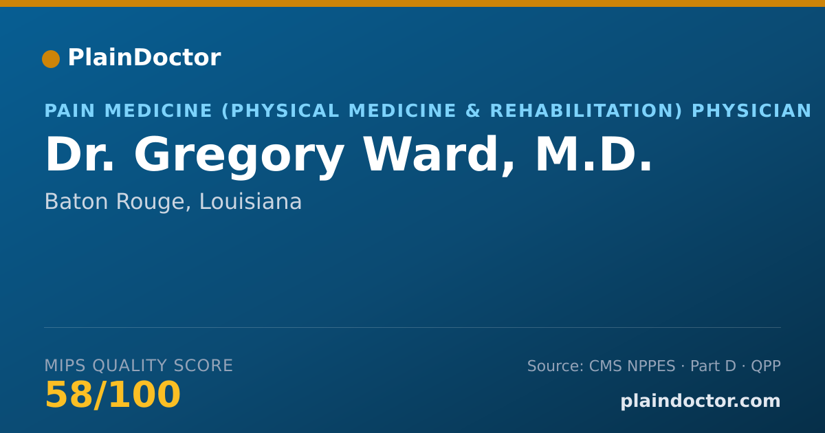 Shareable card for Gregory Ward, M.D. - Pain Medicine (Physical Medicine & Rehabilitation) Physician, Baton Rouge, LA