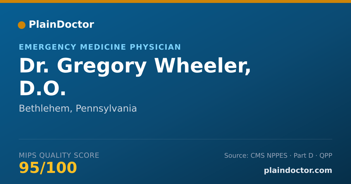 Shareable card for Gregory Wheeler, D.O. - Emergency Medicine Physician, Bethlehem, PA