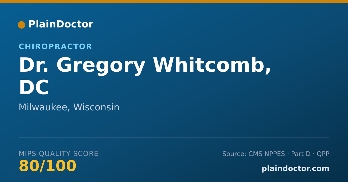 Shareable card for Gregory Whitcomb, DC - Chiropractor, Milwaukee, WI