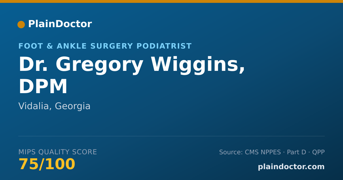 Shareable card for Gregory Wiggins, DPM - Foot & Ankle Surgery Podiatrist, Vidalia, GA